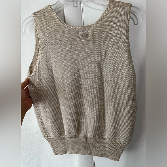 FIA ITALIA HANDLOOMED WOMEN'S TANK TOP KNITTED FABRIC. TAN, size S - Picture 10 of 15